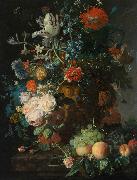Jan van Huijsum, Still Life with Flowers and Fruit